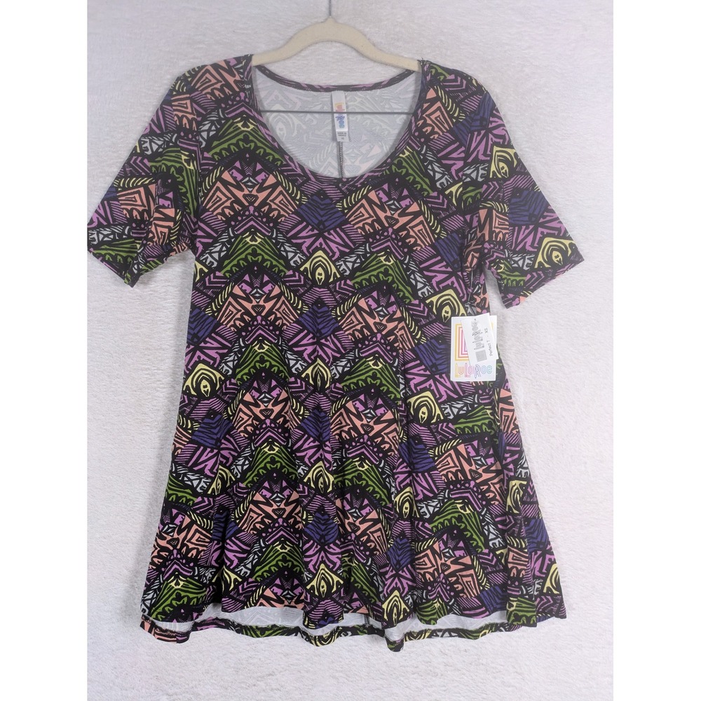 NEW Lularoe Perfect T Women's XS Multicolor Geometric Tribal Print Short Sleeve